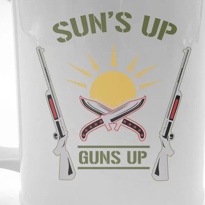 Sun's Up Guns Up Front & Back Beer Stein