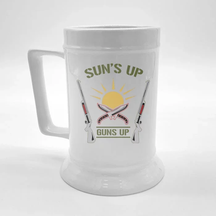 Sun's Up Guns Up Front & Back Beer Stein