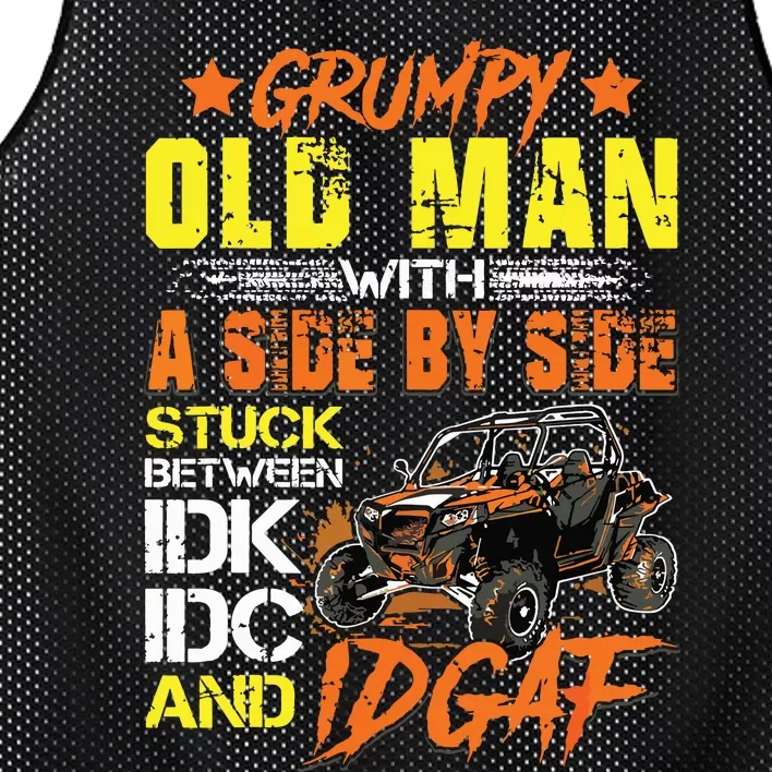 Sxs Utv Grumpy Old Man With Side By Side Mesh Reversible Basketball Jersey Tank