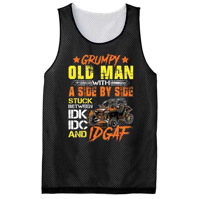 Sxs Utv Grumpy Old Man With Side By Side Mesh Reversible Basketball Jersey Tank