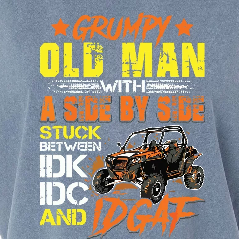 Sxs Utv Grumpy Old Man With Side By Side Garment-Dyed Women's Muscle Tee