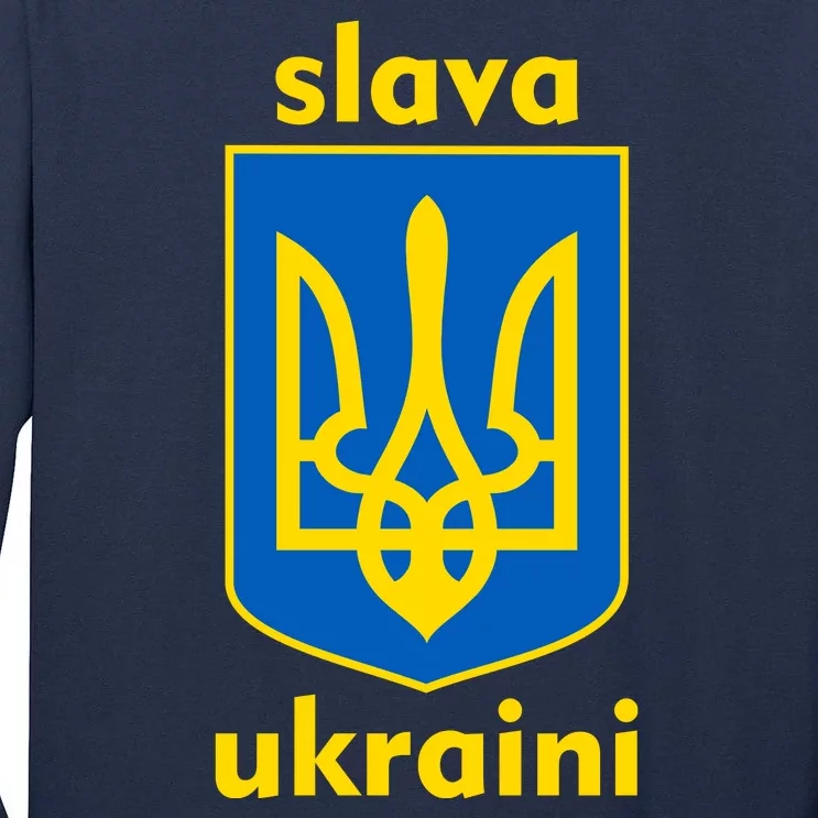 Slava Ukraini Glory To Ukraine Trident Stand Support Tall Long Sleeve T-Shirt