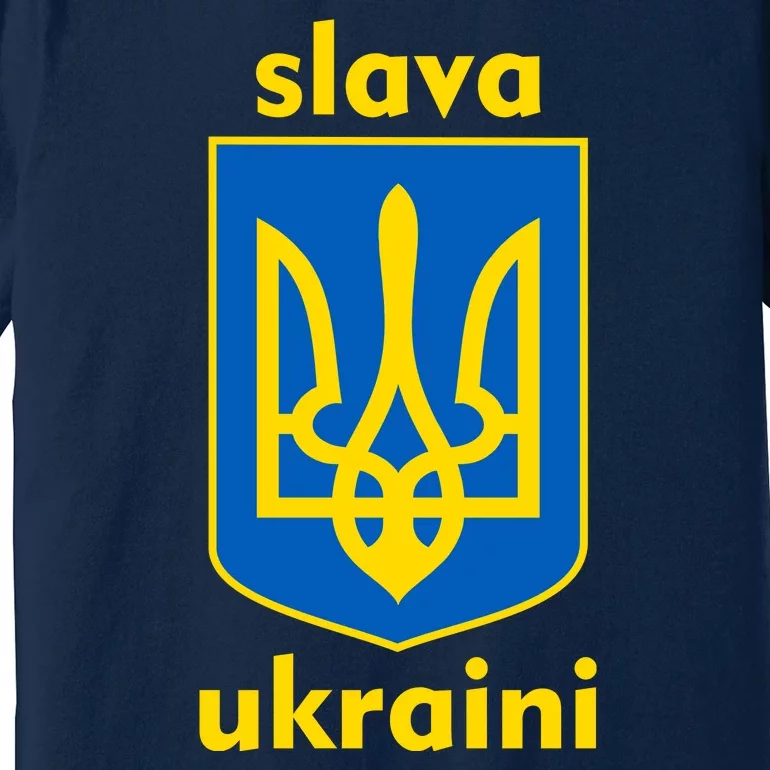 Slava Ukraini Glory To Ukraine Trident Stand Support Premium T-Shirt