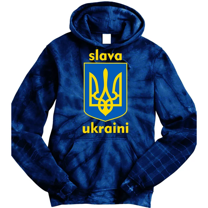 Slava Ukraini Glory To Ukraine Trident Stand Support Tie Dye Hoodie