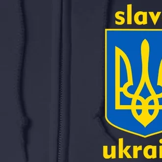 Slava Ukraini Glory To Ukraine Trident Stand Support Full Zip Hoodie