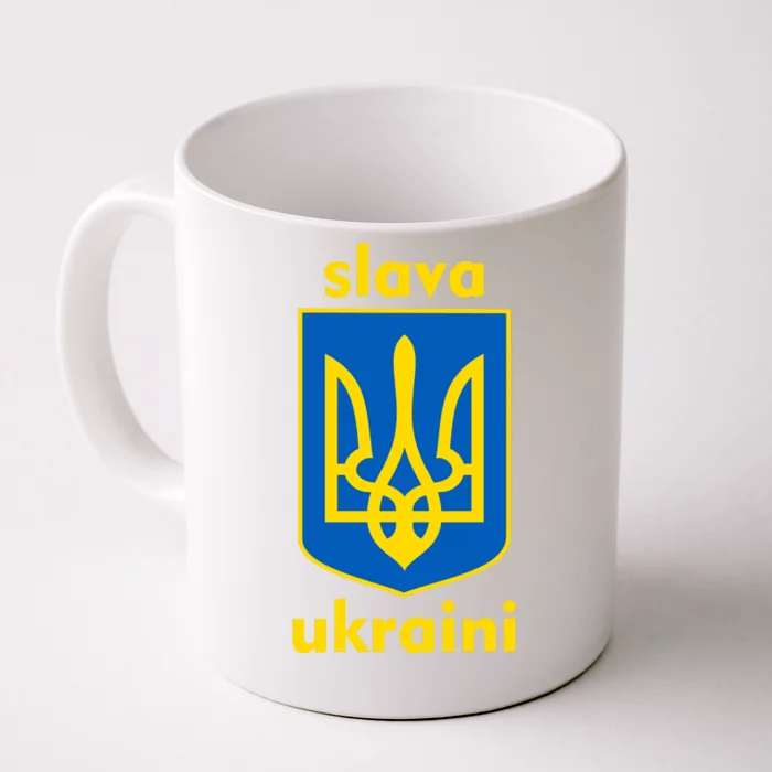 Slava Ukraini Glory To Ukraine Trident Stand Support Front & Back Coffee Mug