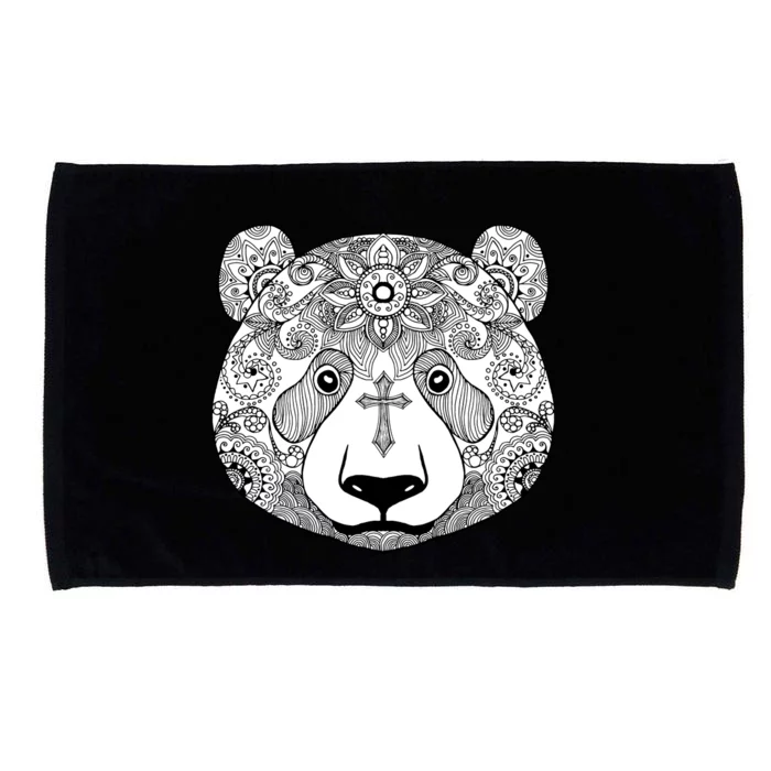 Sugar Flower Grey Style Panda Bear Microfiber Hand Towel