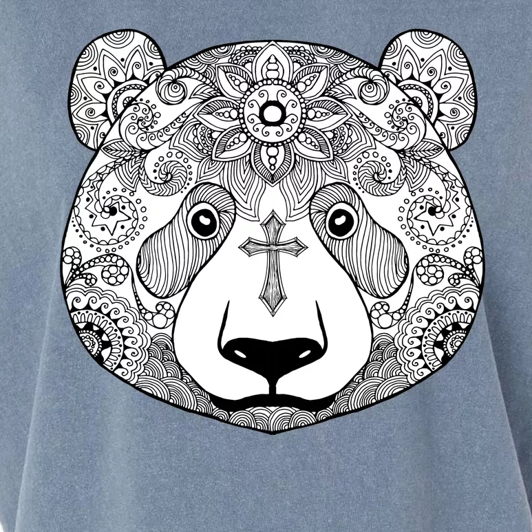 Sugar Flower Grey Style Panda Bear Garment-Dyed Women's Muscle Tee