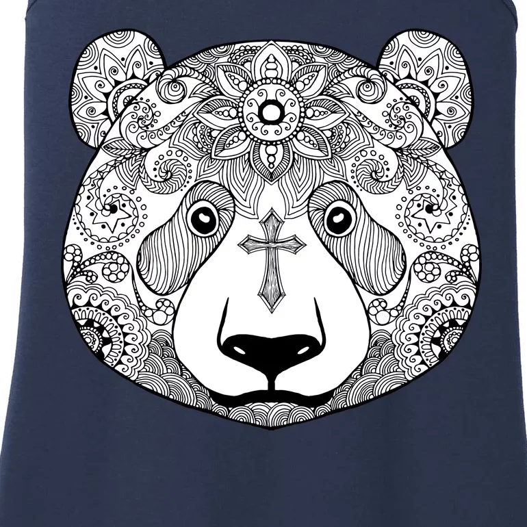 Sugar Flower Grey Style Panda Bear Ladies Essential Tank