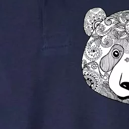 Sugar Flower Grey Style Panda Bear Softstyle Adult Sport Polo