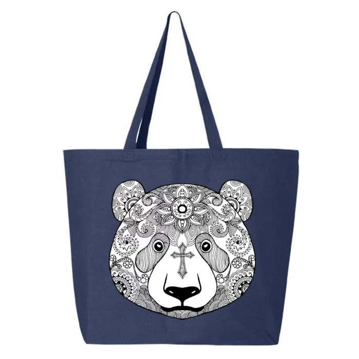 Sugar Flower Grey Style Panda Bear 25L Jumbo Tote