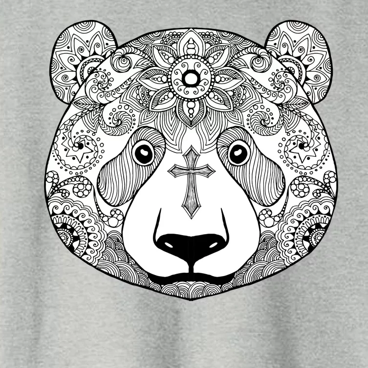 Sugar Flower Grey Style Panda Bear Women's Crop Top Tee