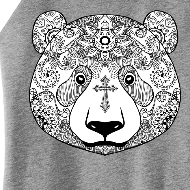 Sugar Flower Grey Style Panda Bear Women’s Perfect Tri Rocker Tank