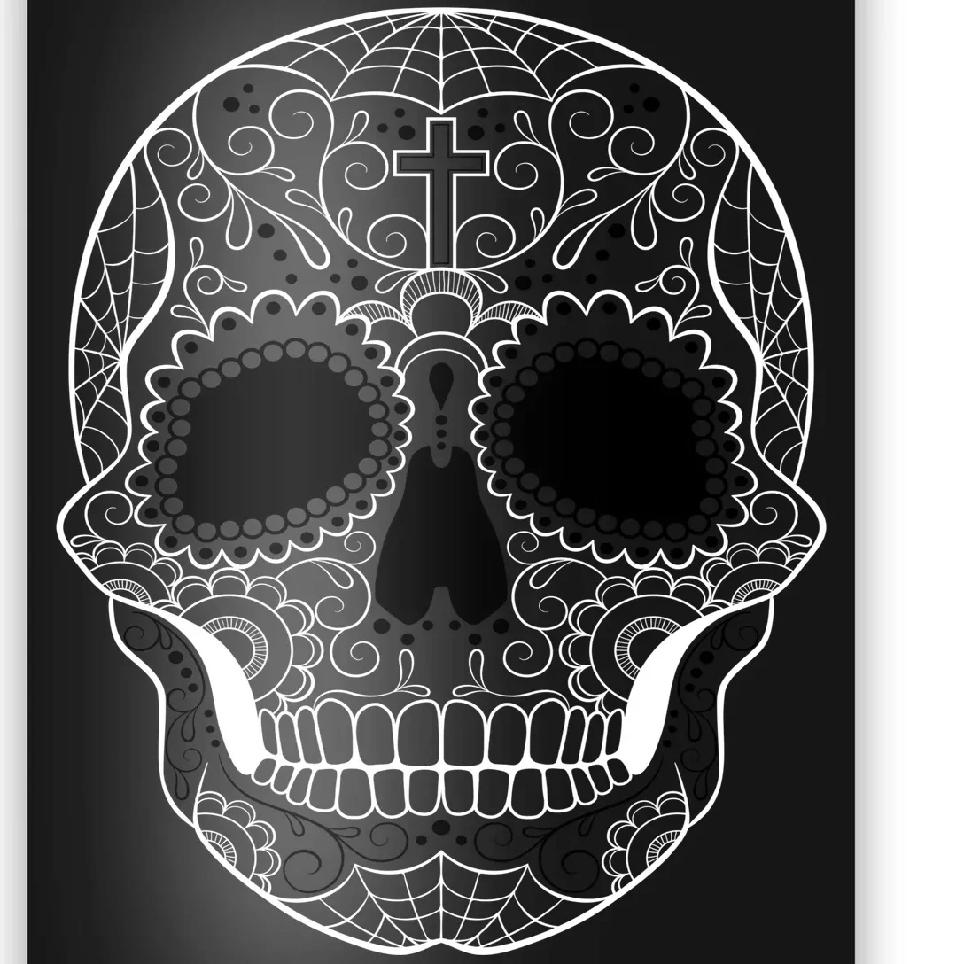 Sugar Skull Black & White Day of the Dead Poster