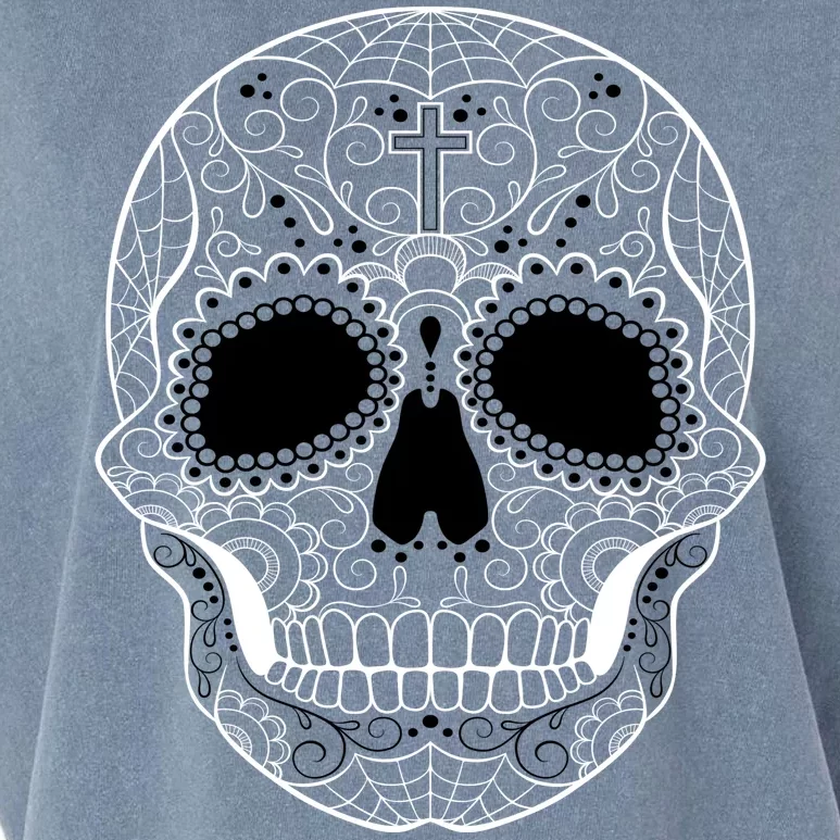 Sugar Skull Black & White Day of the Dead Garment-Dyed Women's Muscle Tee