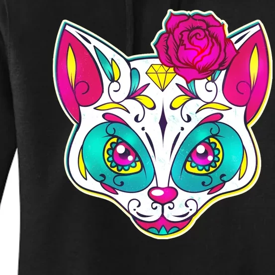 Sugar Skull Cat Women's Pullover Hoodie