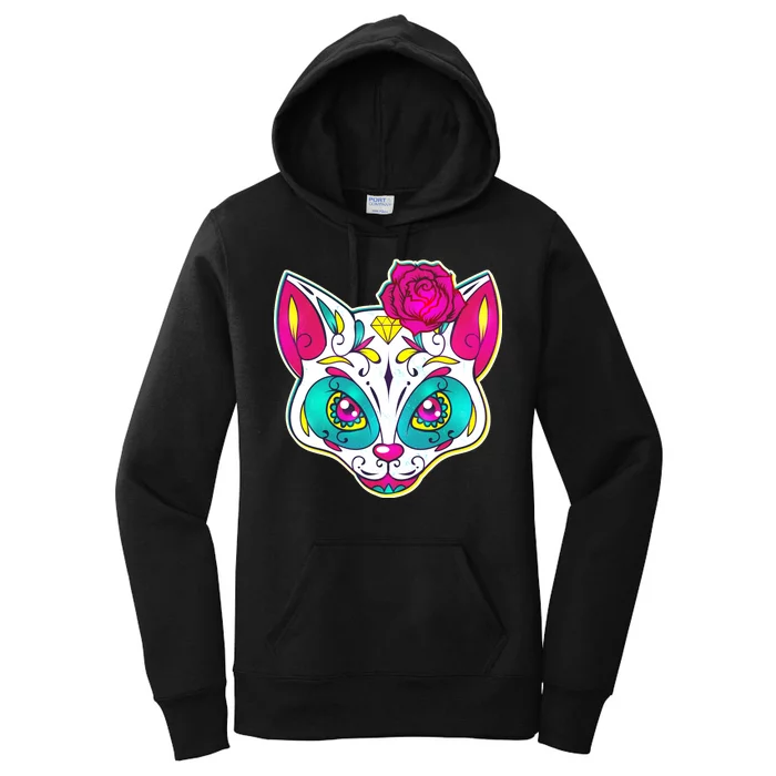 Sugar Skull Cat Women's Pullover Hoodie