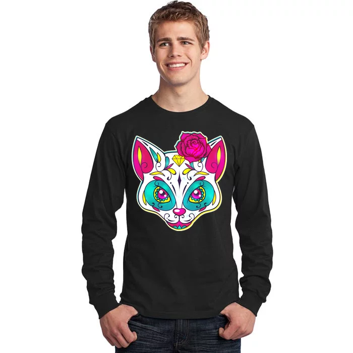 Sugar Skull Cat Tall Long Sleeve T-Shirt