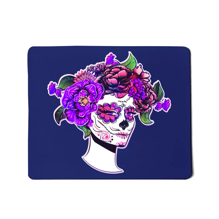 Sugar Skull Flower Girl Mousepad