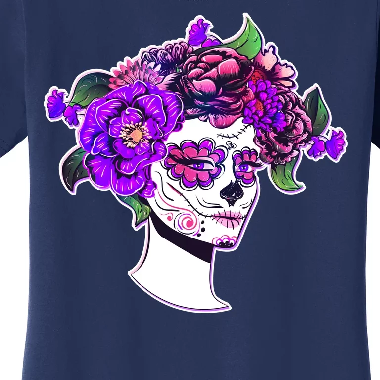 Sugar Skull Flower Girl Women's T-Shirt