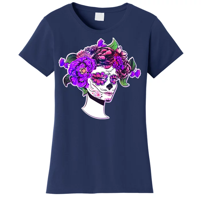 Sugar Skull Flower Girl Women's T-Shirt