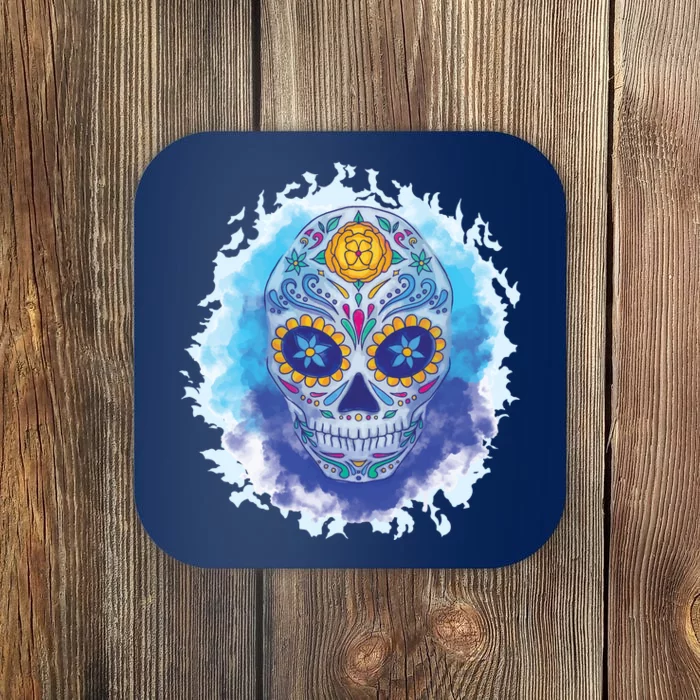 Sugar Skull Watercolor Coaster