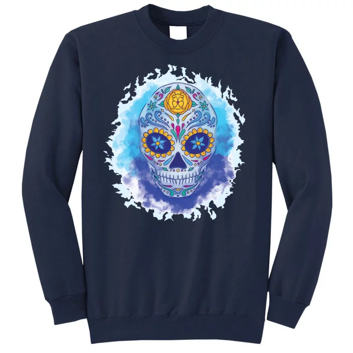 Sugar Skull Watercolor Tall Sweatshirt