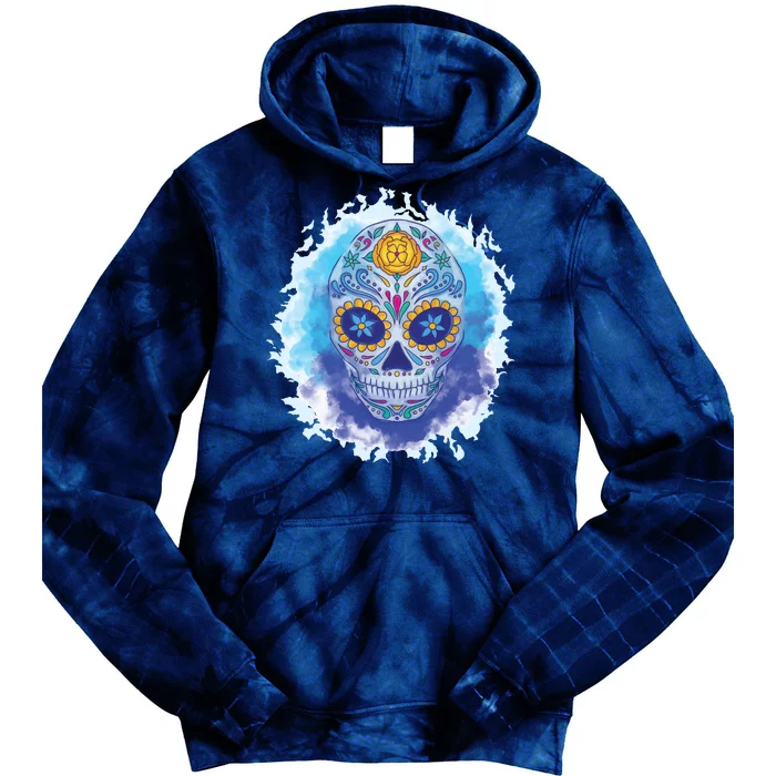 Sugar Skull Watercolor Tie Dye Hoodie