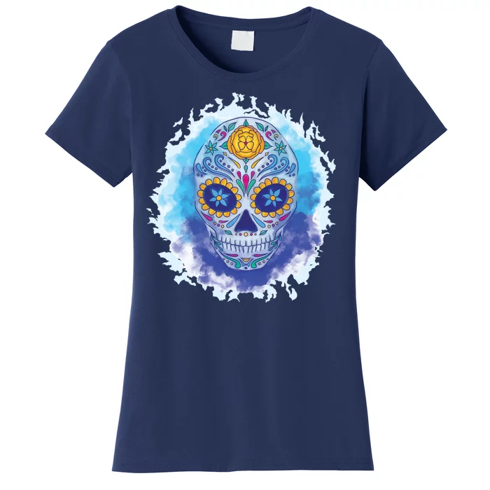 Sugar Skull Watercolor Women's T-Shirt