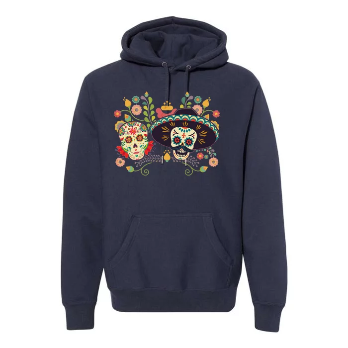 Sugar Skulls Day of the Dead Premium Hoodie