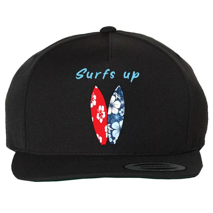 Surfs Up Hawaiian Style Wool Snapback Cap