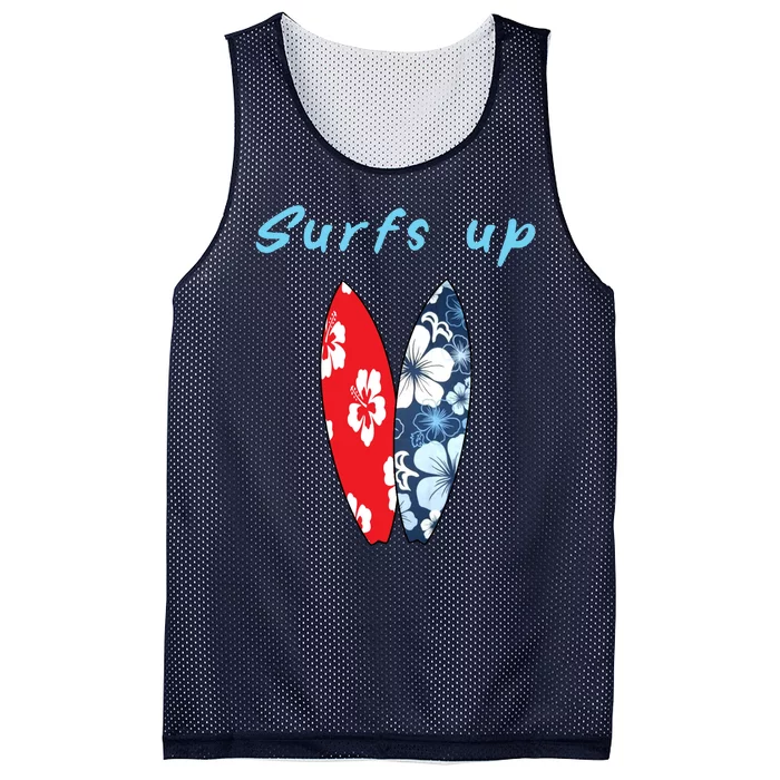 Surfs Up Hawaiian Style Mesh Reversible Basketball Jersey Tank