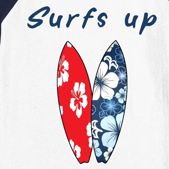 Surfs Up Hawaiian Style Baseball Sleeve Shirt