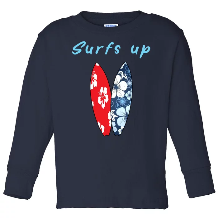 Surfs Up Hawaiian Style Toddler Long Sleeve Shirt