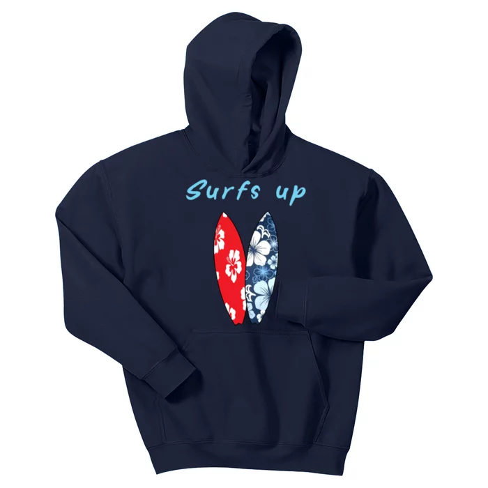 Surfs Up Hawaiian Style Kids Hoodie