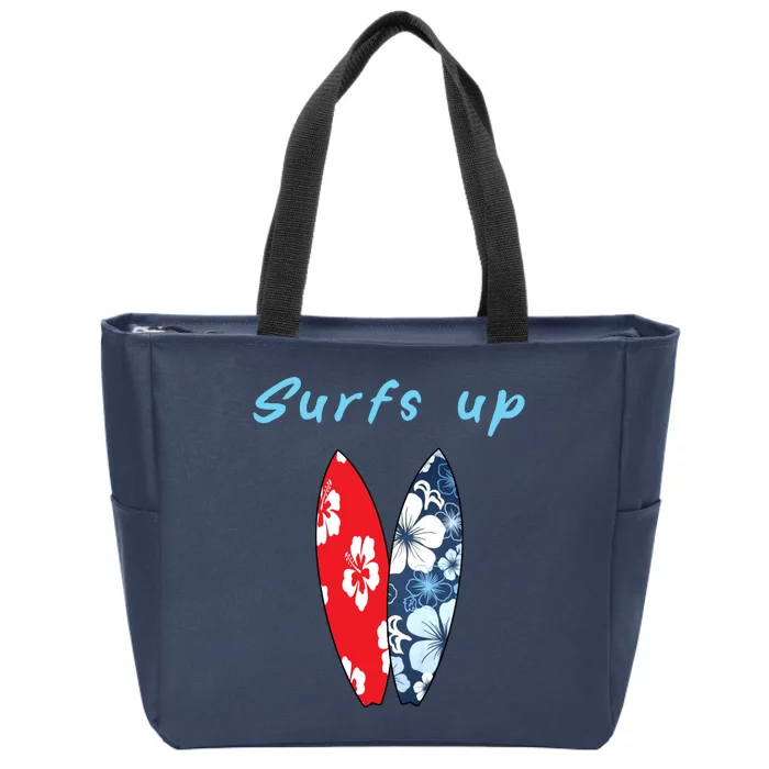 Surfs Up Hawaiian Style Zip Tote Bag