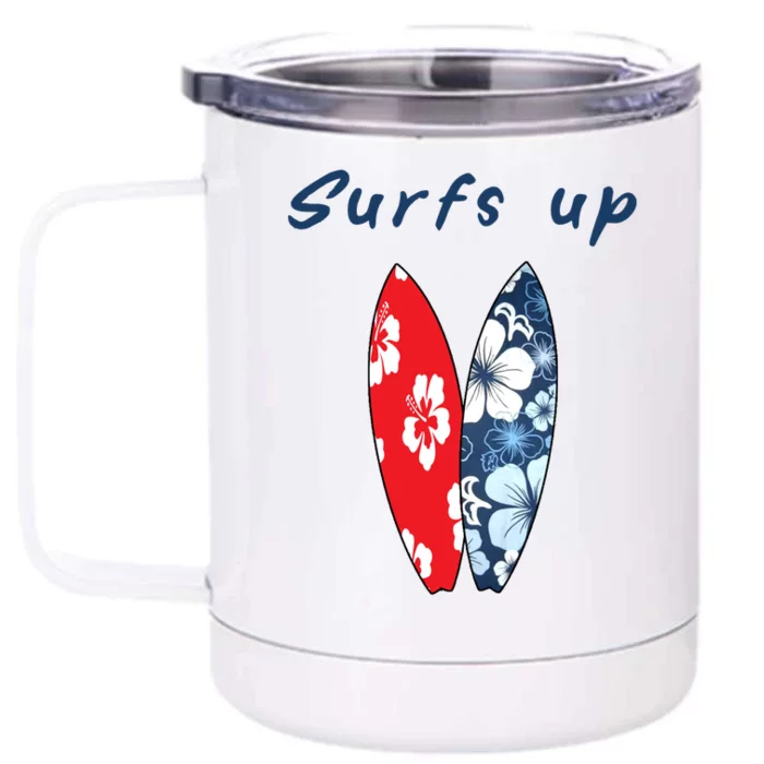 Surfs Up Hawaiian Style Front & Back 12oz Stainless Steel Tumbler Cup