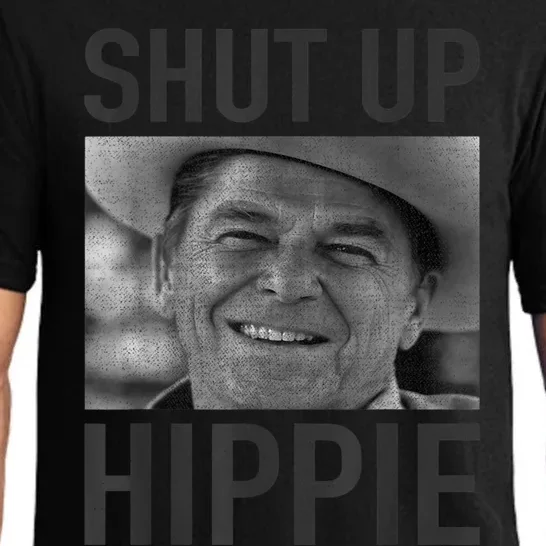 Shut Up Hippie Ronald Reagan Anti Liberal Republican Pajama Set