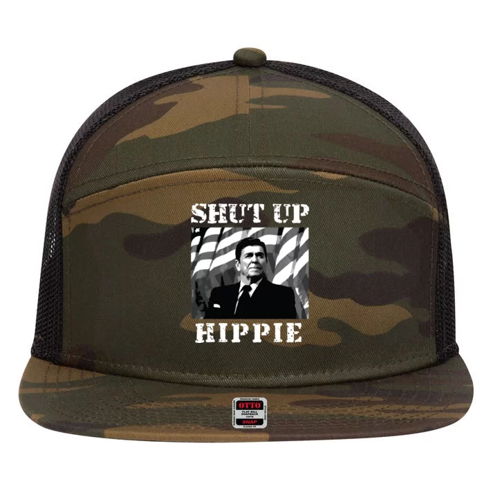 Shut Up Hippie 7 Panel Mesh Trucker Snapback Hat