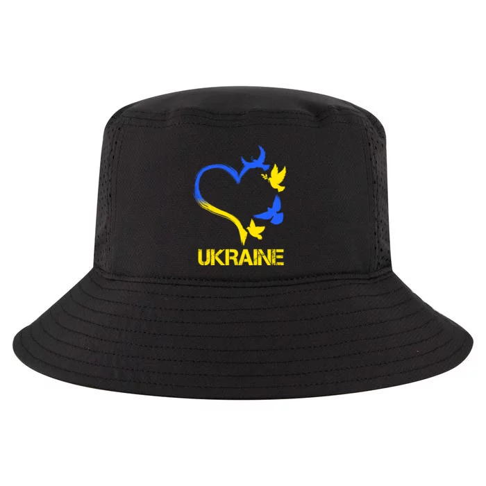 Support Ukraine Heart Doves Cool Comfort Performance Bucket Hat