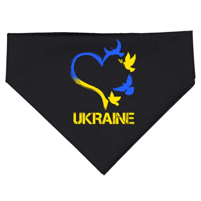 Support Ukraine Heart Doves USA-Made Doggie Bandana