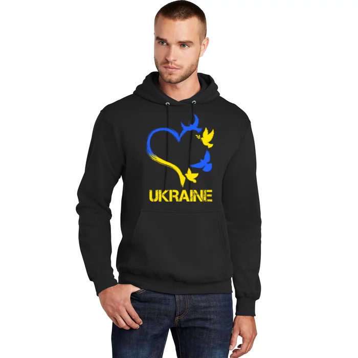 Support Ukraine Heart Doves Hoodie