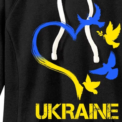 Support Ukraine Heart Doves Women's Fleece Hoodie