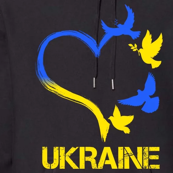 Support Ukraine Heart Doves Premium Hoodie