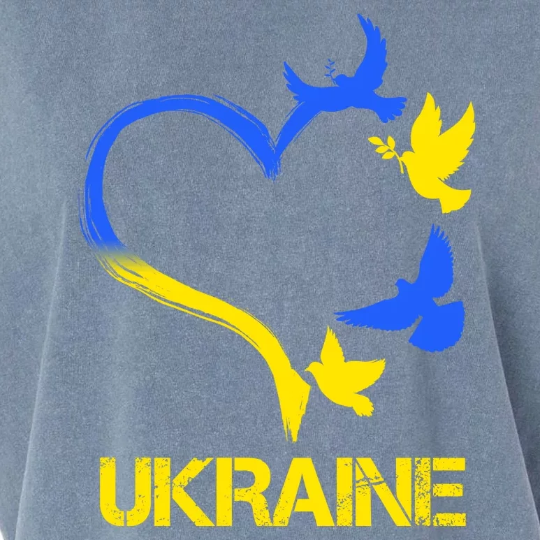 Support Ukraine Heart Doves Garment-Dyed Women's Muscle Tee