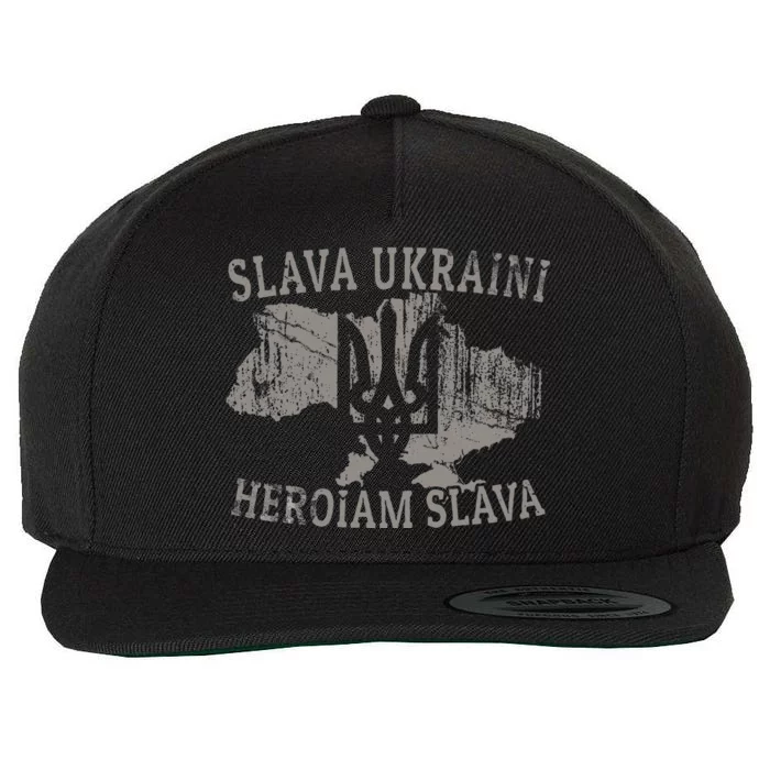 Slava Ukraini Heroiam Slava Glory To Heroes Glory To Ukraine Wool Snapback Cap