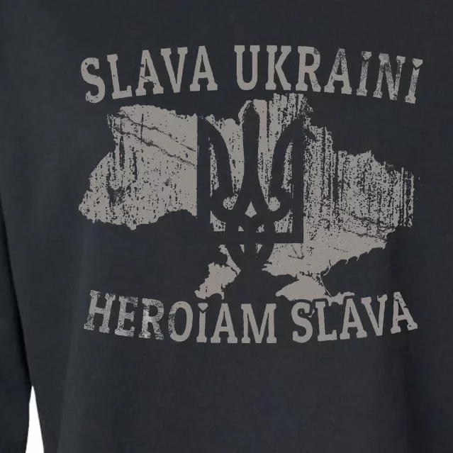 Slava Ukraini Heroiam Slava Glory To Heroes Glory To Ukraine Cropped Pullover Crew