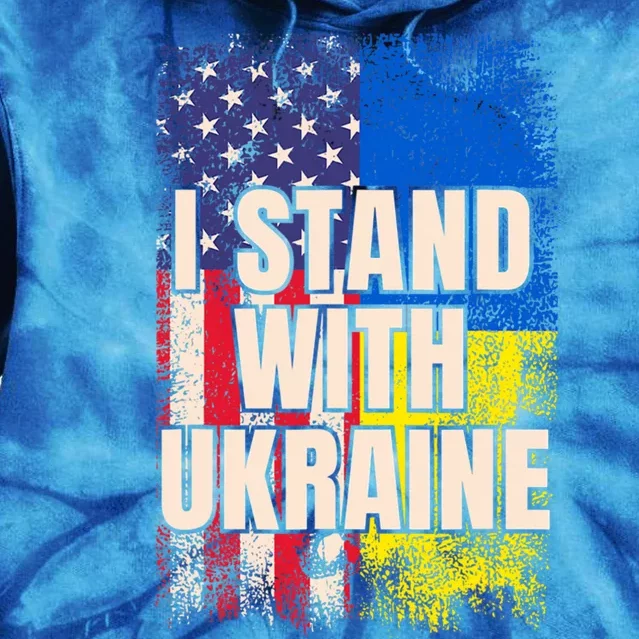 Support Ukraine I Stand With Ukraine Ukrainian Flag Meaningful Gift Tie Dye Hoodie