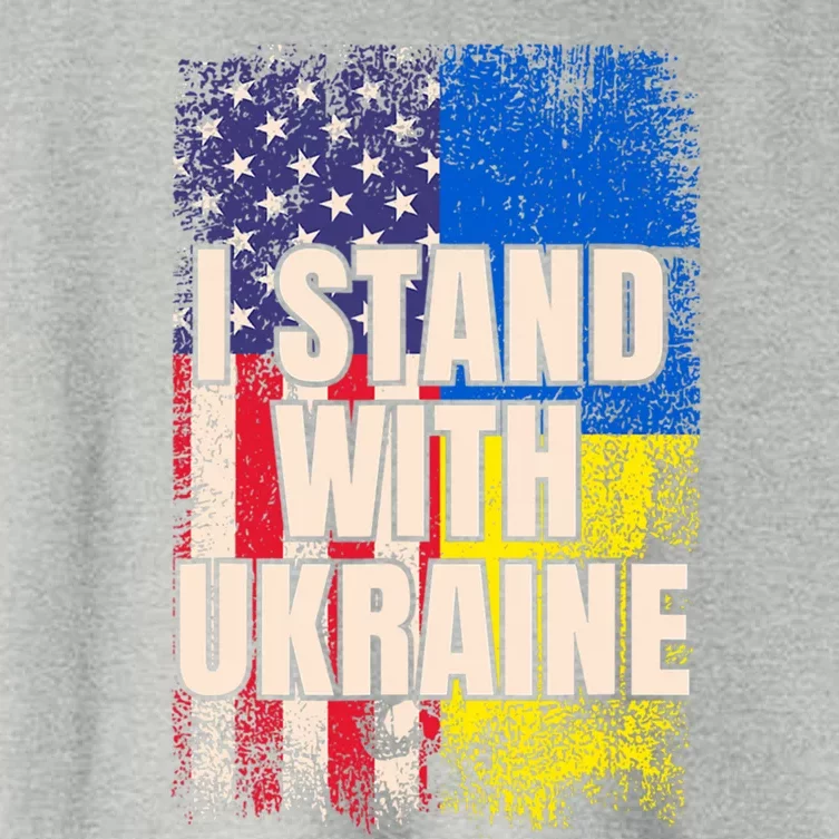 Support Ukraine I Stand With Ukraine Ukrainian Flag Meaningful Gift Women's Crop Top Tee