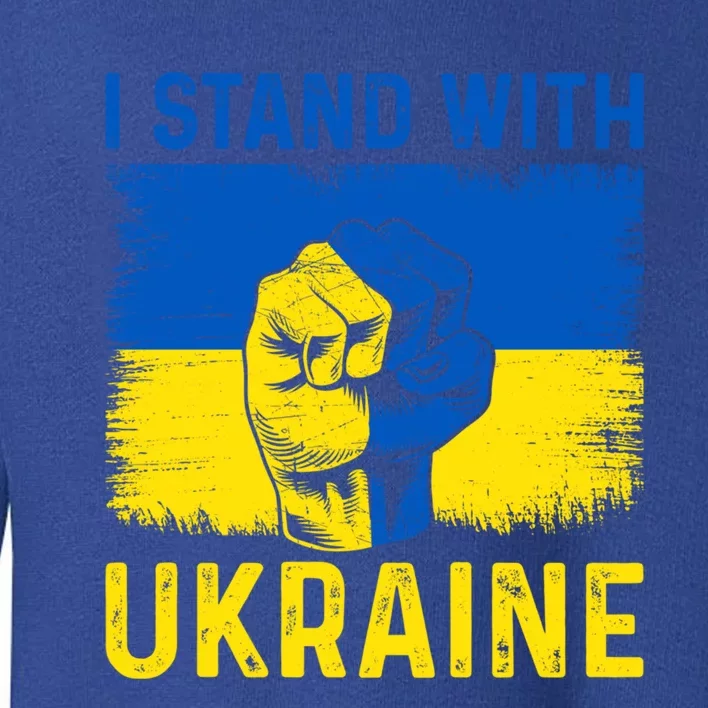 Support Ukraine I Stand With Ukraine Ukrainian Flag Great Gift Toddler Sweatshirt